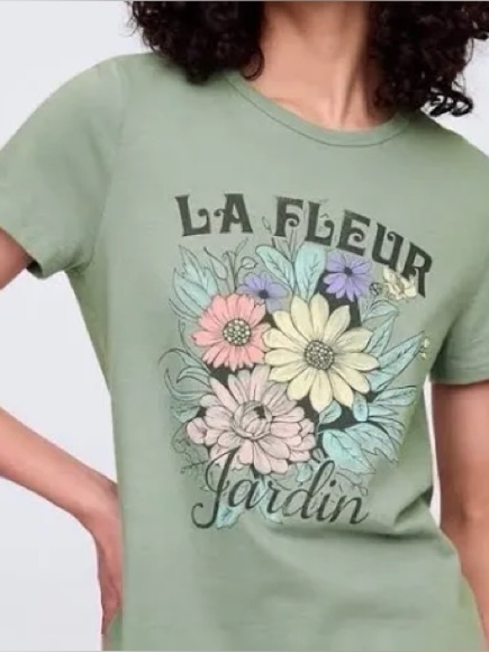 GAP ‘La Fleur Jardin’ Floral Graphic Short Sleeve Tee - Sage Green, Med